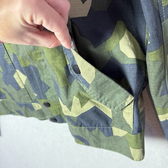 Kaun Camouflage Utility Jacket Womens Full Zip Buttons Pockets 100% Cotton M - Picture 6 of 13